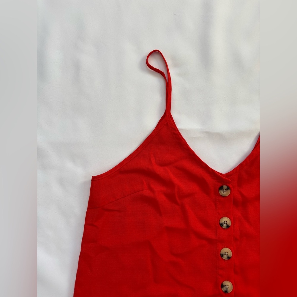 Paper Crane Women’s Small Spaghetti Strap Tank Top Burnt Orange Retro Western - Picture 3 of 9